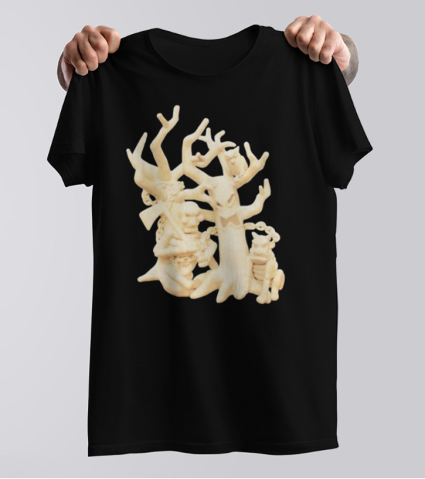 Spooky Woods Woodland Tree Creature With Owl And Frog T-Shirt