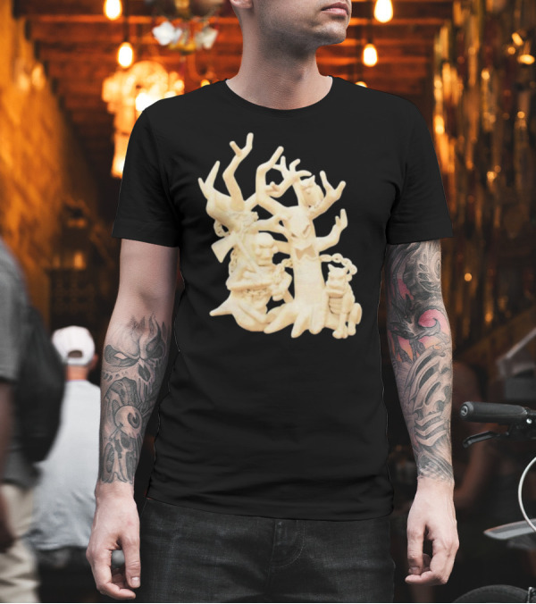 Spooky Woods Woodland Tree Creature With Owl And Frog T-Shirt