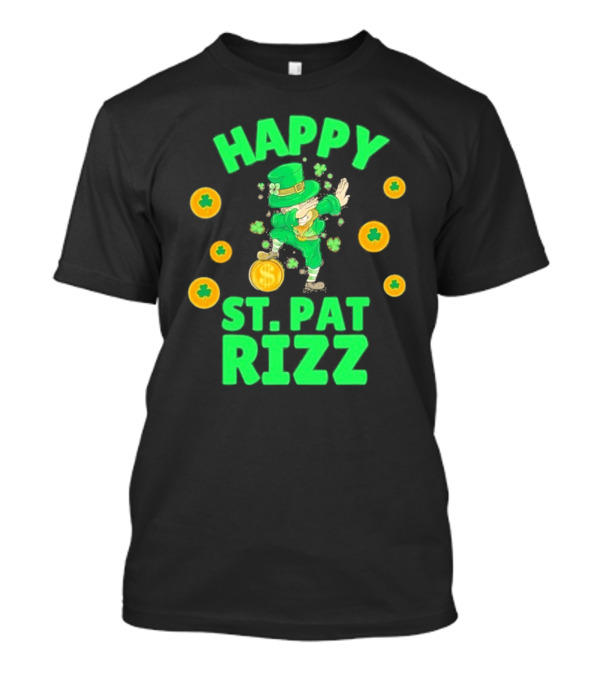 Happy St. Pat Rizz Leprechaun Coins And Shamrocks T-Shirt