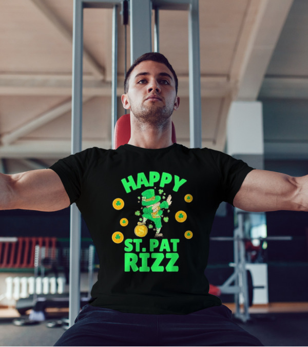 Happy St. Pat Rizz Leprechaun Coins And Shamrocks T-Shirt
