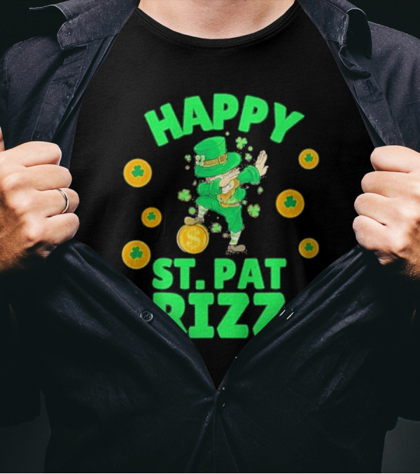 Happy St. Pat Rizz Leprechaun Coins And Shamrocks T-Shirt