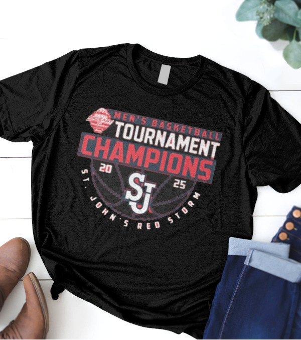 St. John's Red Storm 2025 Big East Men's Basketball Tournament Champions T-Shirt