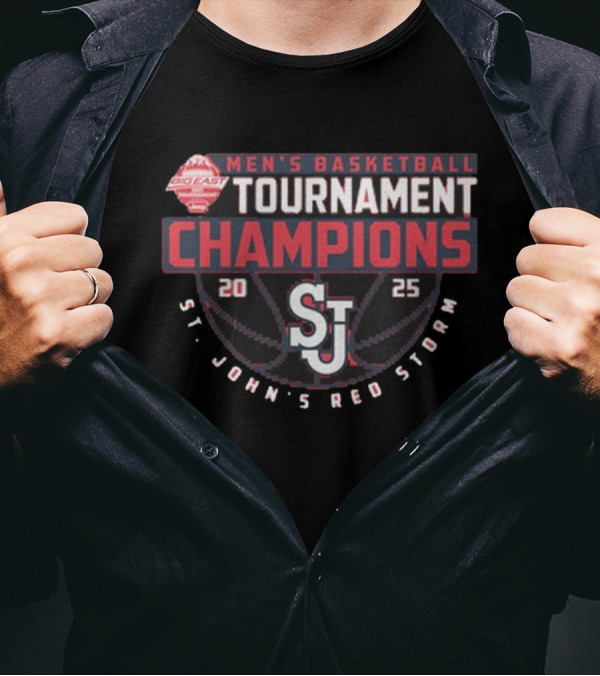 St. John's Red Storm 2025 Big East Men's Basketball Tournament Champions T-Shirt