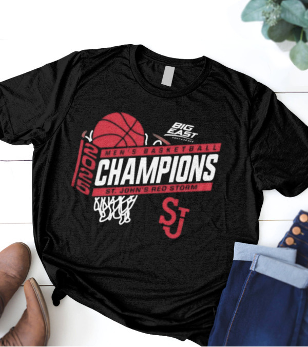 St. John’s Red Storm Big East 2025 Basketball Champions SJ Logo T-Shirt