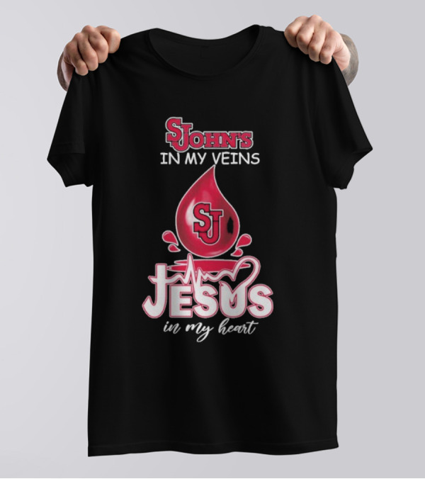 St. John's Red Storm In My Veins Jesus In My Heart T-Shirt