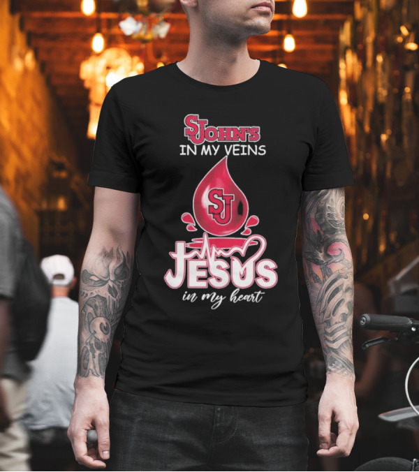 St. John's Red Storm In My Veins Jesus In My Heart T-Shirt