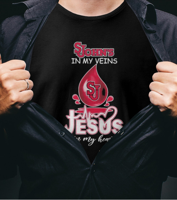 St. John's Red Storm In My Veins Jesus In My Heart T-Shirt