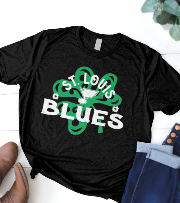 St. Louis Blues St. Patrick’s Day Shamrock Emblem T-Shirt