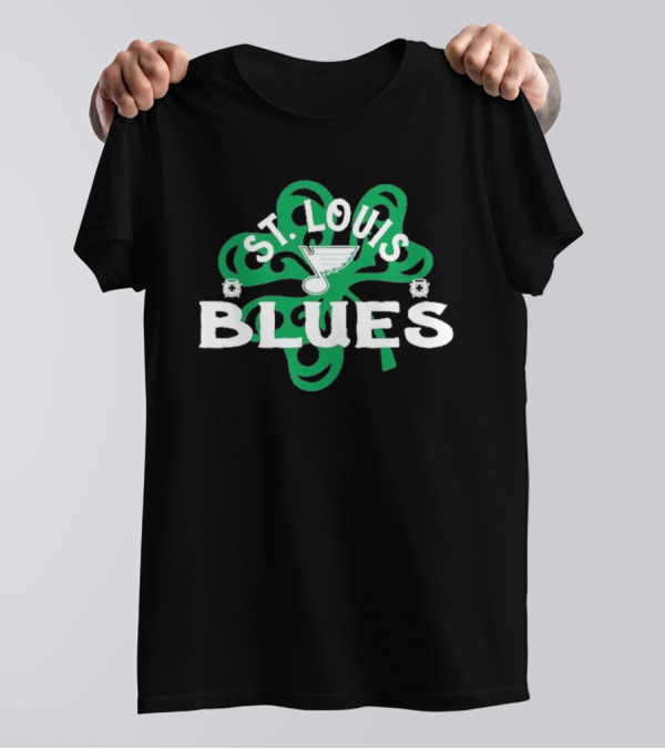 St. Louis Blues St. Patrick’s Day Shamrock Emblem T-Shirt