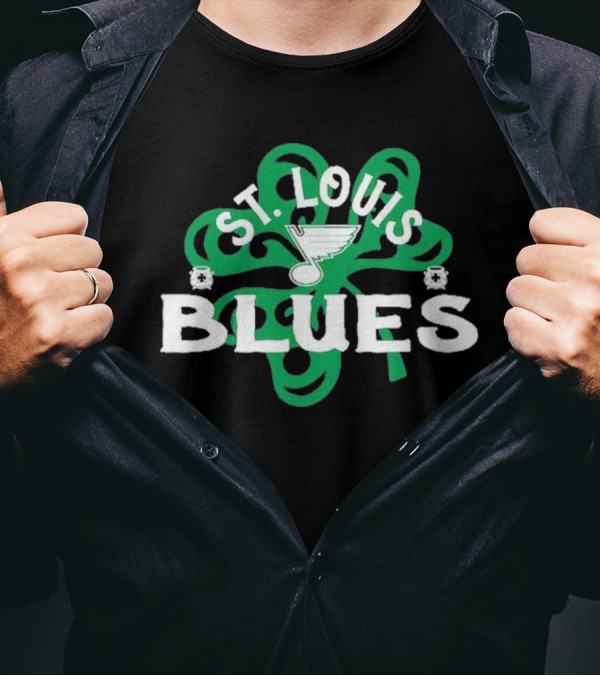 St. Louis Blues St. Patrick’s Day Shamrock Emblem T-Shirt