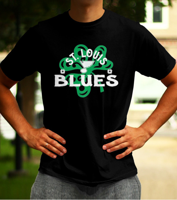 St. Louis Blues St. Patrick’s Day Shamrock Emblem T-Shirt