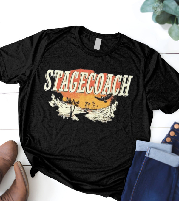 Stagecoach Through The Valley 2025 Desert Sunset And Eagle T-Shirt