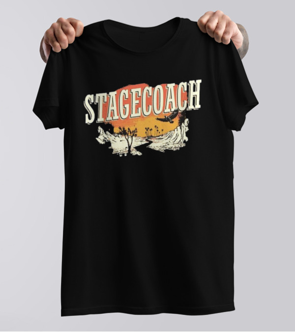 Stagecoach Through The Valley 2025 Desert Sunset And Eagle T-Shirt