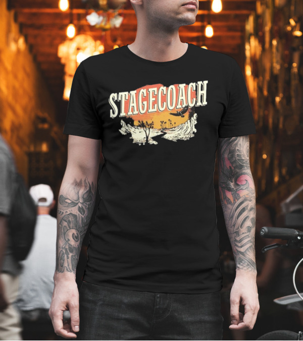 Stagecoach Through The Valley 2025 Desert Sunset And Eagle T-Shirt