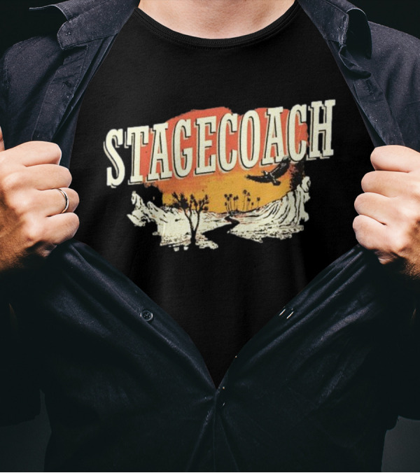 Stagecoach Through The Valley 2025 Desert Sunset And Eagle T-Shirt