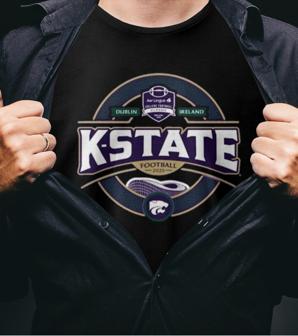 Aer Lingus College Football Classic Dublin Ireland K-State Wildcats Football 2025 T-Shirt