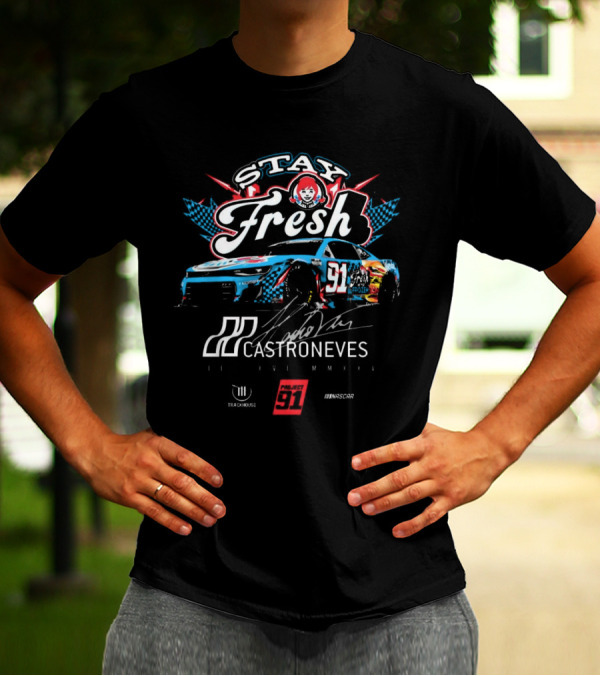 Stay Fresh Castroneves 91 NASCAR II XVI MMXXV Project 91 Signature T-Shirt