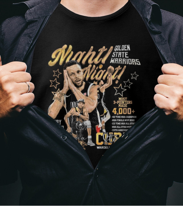Night Night Baby Faced Stephen Curry Signature Golden State Warriors 3 Pointer Record T-Shirt