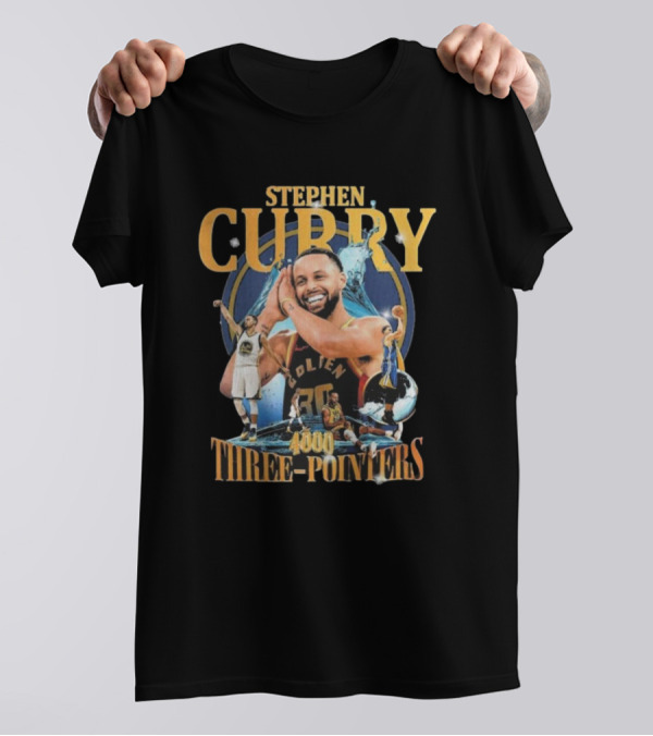 Stephen Curry Golden State 4000 Three-Pointers Celebration T-Shirt