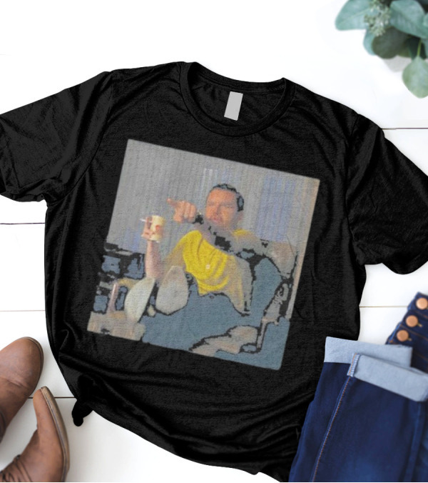 Sticke Rmule JD Vance DiCaprio Meme Man Pointing Sitting With Drink T-Shirt