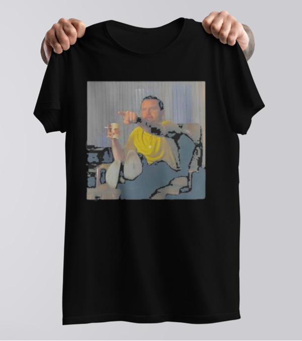 Sticke Rmule JD Vance DiCaprio Meme Man Pointing Sitting With Drink T-Shirt