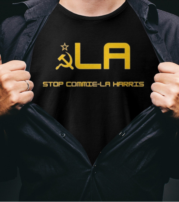 STOP COMMIE-LA HARRIS HAMMER SICKLE STAR ICON T-Shirt