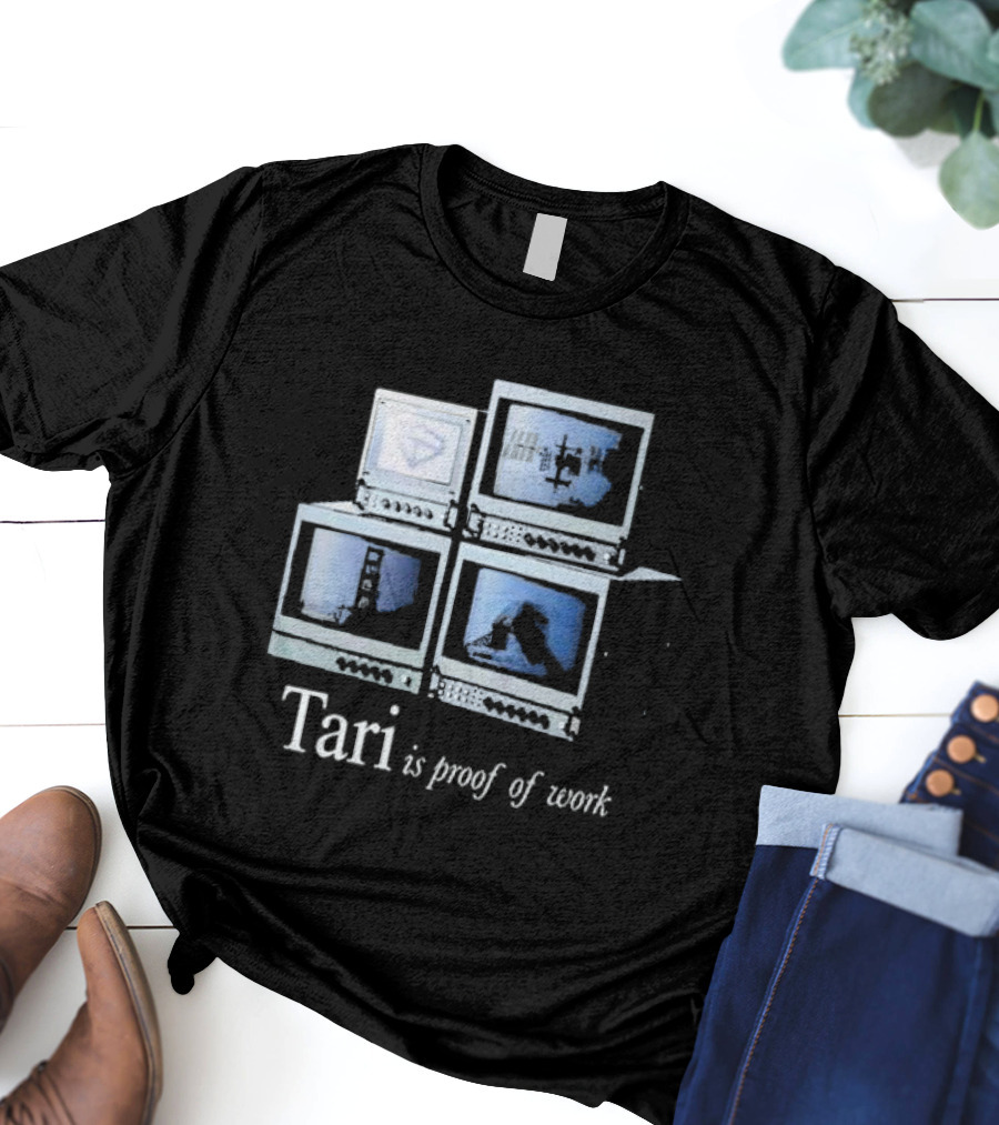 Tari Labs Proof Of Work 1996 Four Vintage Monitors T-Shirt