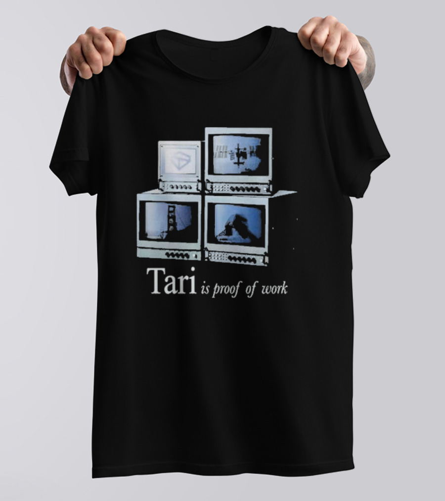 Tari Labs Proof Of Work 1996 Four Vintage Monitors T-Shirt