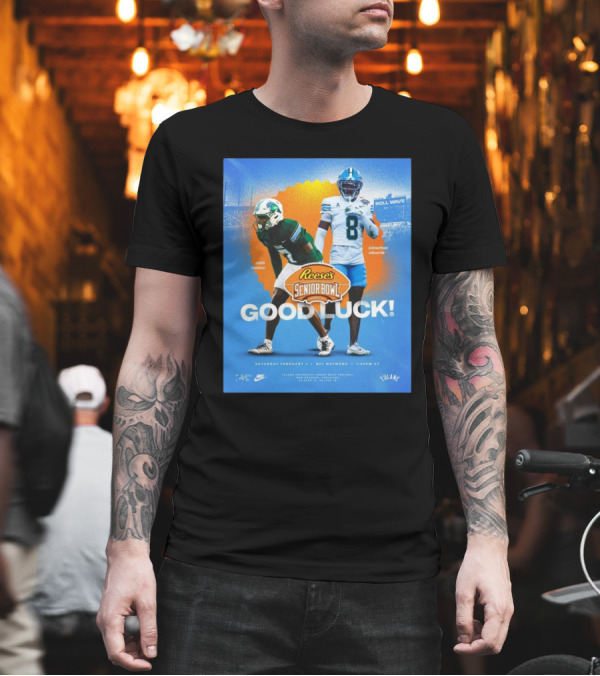 Reese's Senior Bowl Good Luck Caleb Ransaw Jonathan Edwards Tulane Football 2025 Roll Wave T-Shirt