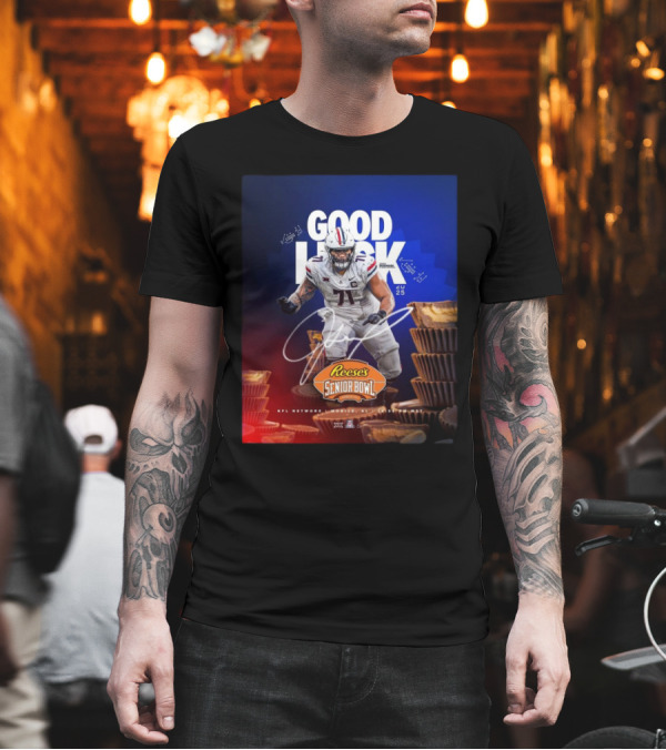 Good Luck Jonah Savaiinaea Reese's Senior Bowl Arizona Wildcats 2025 Football T-Shirt
