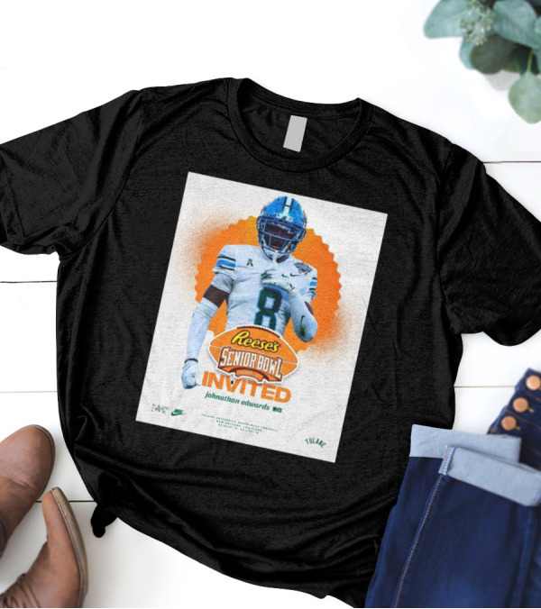 Reese's Senior Bowl Invited Johnathan Edwards Tulane University DB Roll Wave T-Shirt
