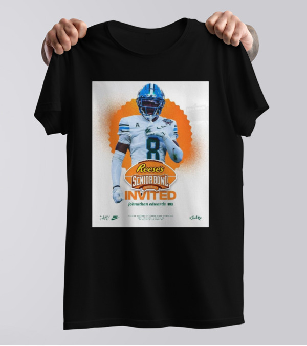 Reese's Senior Bowl Invited Johnathan Edwards Tulane University DB Roll Wave T-Shirt