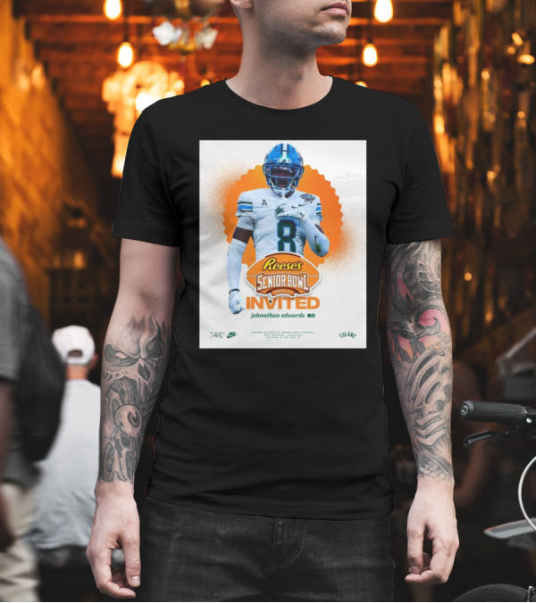 Reese's Senior Bowl Invited Johnathan Edwards Tulane University DB Roll Wave T-Shirt