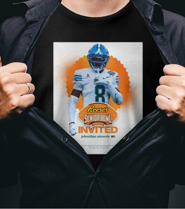 Reese's Senior Bowl Invited Johnathan Edwards Tulane University DB Roll Wave T-Shirt