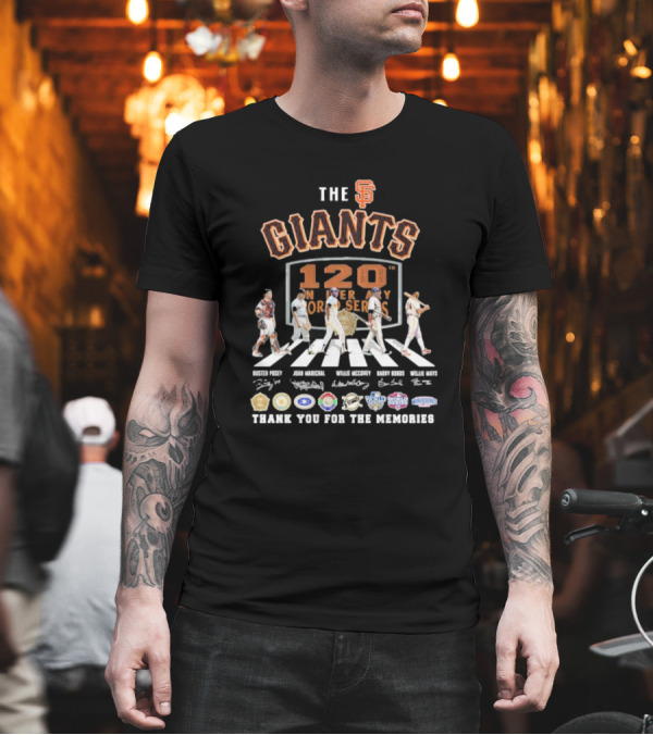 The SF Giants 120th Anniversary Thank You For The Memories Abbey Road Series T-Shirt