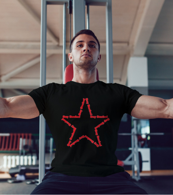 The Sick And Stacked Society Stay Stacked Star Pattern T-Shirt