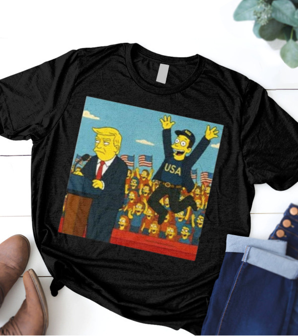 The Simpsons Make America Great Again 2025 USA Crowd Scene T-Shirt
