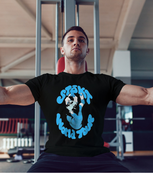 Stōkt World Tour Blue Water Hand Motif T-Shirt