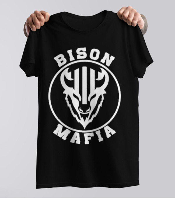 Bison Mafia Upstairs Pub Bold Design T-Shirt