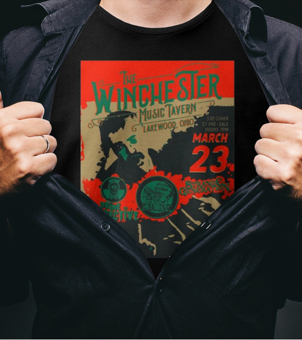 The Winchester Music Tavern Lakewood Ohio March 23 Prime Directive Strange Generation T-Shirt