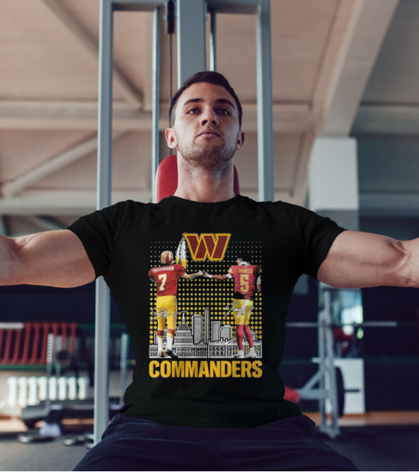 Commanders Theismann Daniels Football Signatures T-Shirt