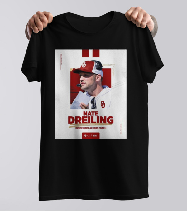 Nate Dreiling Inside Linebackers Coach Oklahoma Sooners Football 212° 2025 T-Shirt
