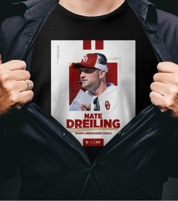 Nate Dreiling Inside Linebackers Coach Oklahoma Sooners Football 212° 2025 T-Shirt