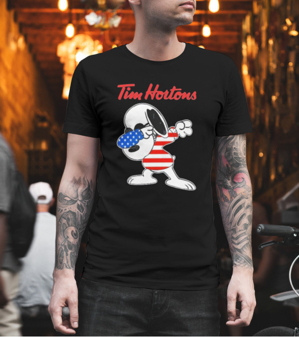 Tim Hortons Snoopy Dabbing American T-Shirt