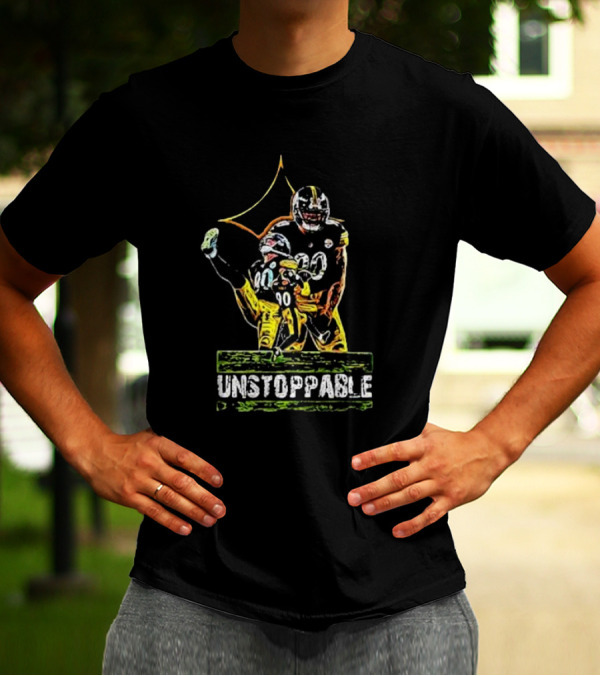 Tj Watt Unstoppable Football Icon In Black And Gold 90 T-Shirt