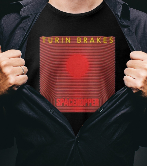 TURIN BRAKES SPACEHOPPER Red Circle Lines Retro Style T-Shirt