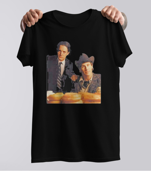 Twin Peaks Kyle MacLachlan Michael Ontkean Coffee Donuts T-Shirt