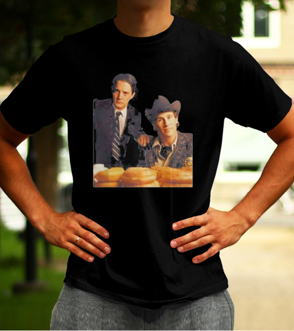 Twin Peaks Kyle MacLachlan Michael Ontkean Coffee Donuts T-Shirt