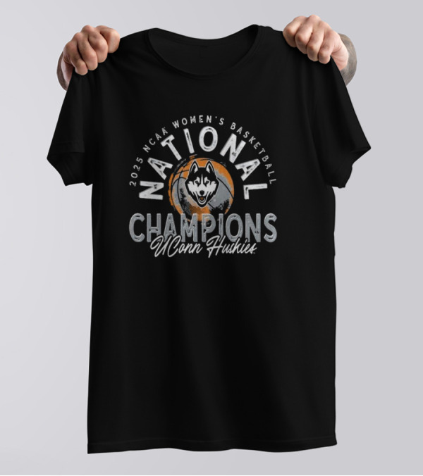 2025 NCAA Women's Basketball National Champions UConn Huskies Distressed T-Shirt