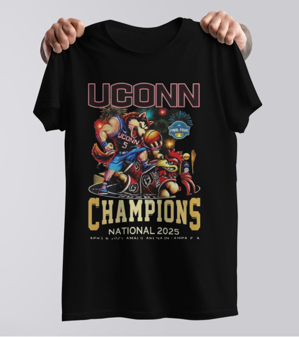 Uconn Champions National 2025 Final Four April 6 Amalie Arena Tampa Fla T-Shirt